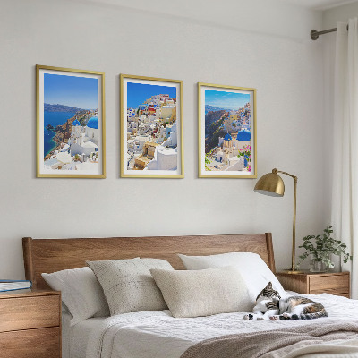 Tavelset ovanför soffa Landskapsarkitektur Oia Santorini