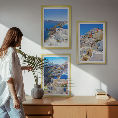 Tavelset ovanför soffa Landskapsarkitektur Oia Santorini