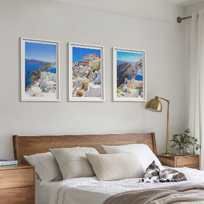 Tavelset ovanför soffa Landskapsarkitektur Oia Santorini