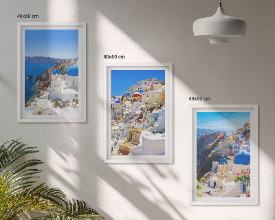 Tavelset ovanför soffa Landskapsarkitektur Oia Santorini