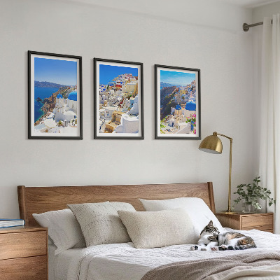 Tavelset ovanför soffa Landskapsarkitektur Oia Santorini