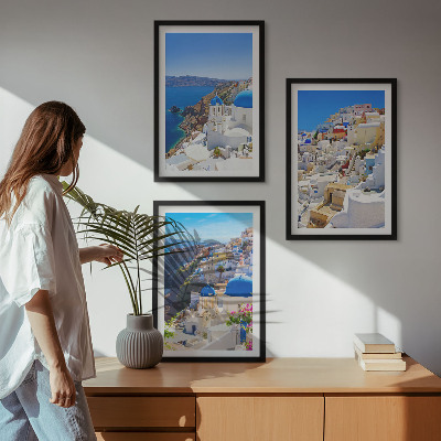 Tavelset ovanför soffa Landskapsarkitektur Oia Santorini