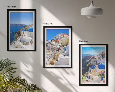 Tavelset ovanför soffa Landskapsarkitektur Oia Santorini