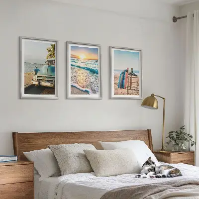 Miami solnedgångssemester set om 3 tavlor