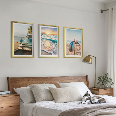Set om 3 tavlor Miami solnedgångssemester