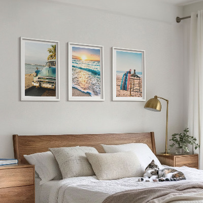Set om 3 tavlor Miami solnedgångssemester