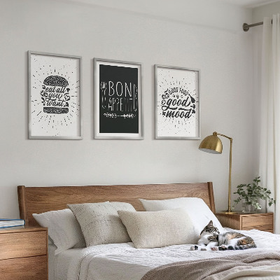 Tavelset ovanför soffa Grafik mat kulinariska slagord