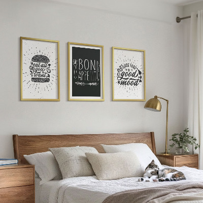 Tavelset ovanför soffa Grafik mat kulinariska slagord