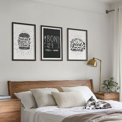 Tavelset ovanför soffa Grafik mat kulinariska slagord