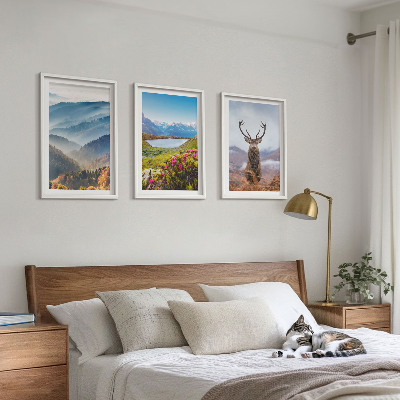 Set om 3 tavlor Bergsjö hjort natur