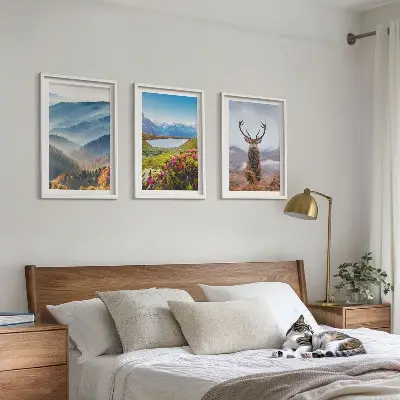 Bergsjö hjort natur set om 3 tavlor