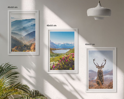 Set om 3 tavlor Bergsjö hjort natur