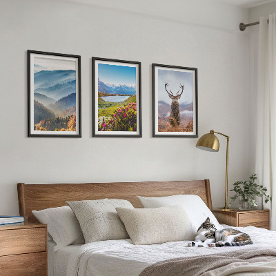 Set om 3 tavlor Bergsjö hjort natur