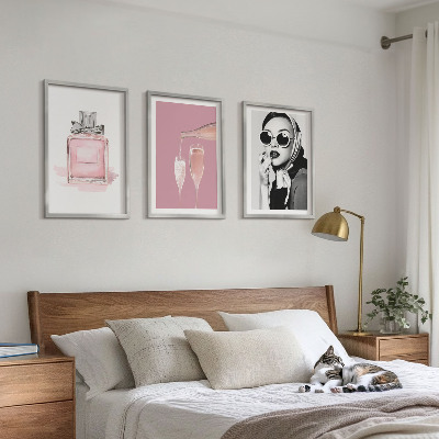 Tavelpaket med ramar Snygga rosa accessoarer