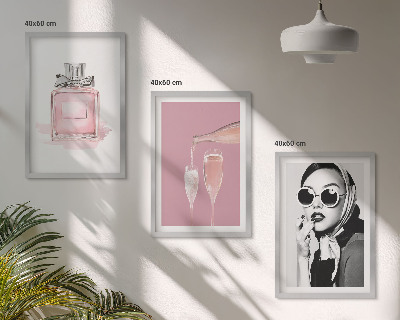 Tavelpaket med ramar Snygga rosa accessoarer