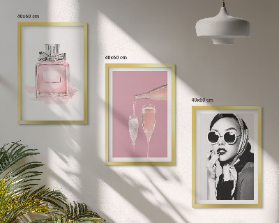 Tavelpaket med ramar Snygga rosa accessoarer