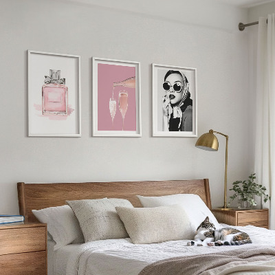 Tavelpaket med ramar Snygga rosa accessoarer