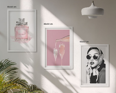 Tavelpaket med ramar Snygga rosa accessoarer