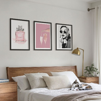 Tavelpaket med ramar Snygga rosa accessoarer