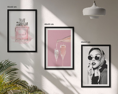 Tavelpaket med ramar Snygga rosa accessoarer