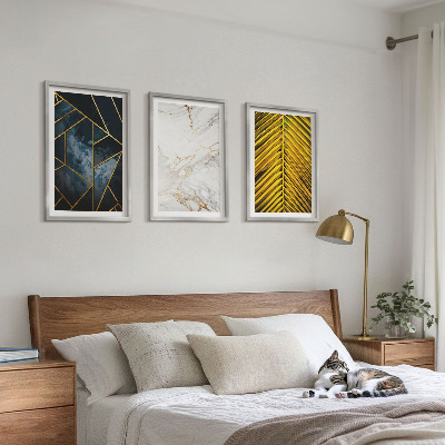 Tavelpaket med ramar Geometriska mönster och vegetation