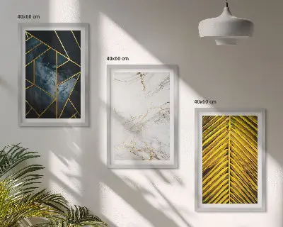 Tavelset med ramar geometriska mönster och växtlighet