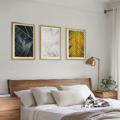 Tavelpaket med ramar Geometriska mönster och vegetation