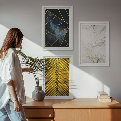Tavelpaket med ramar Geometriska mönster och vegetation