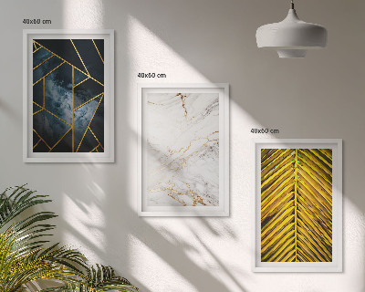 Tavelpaket med ramar Geometriska mönster och vegetation