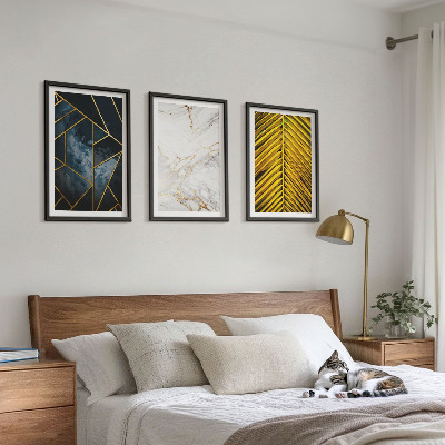 Tavelpaket med ramar Geometriska mönster och vegetation