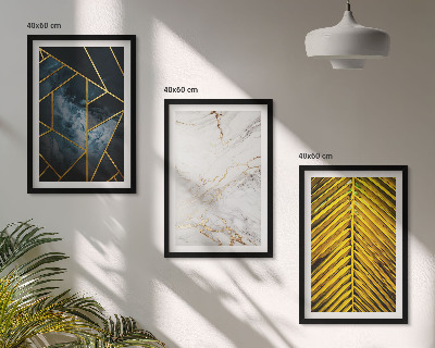 Tavelpaket med ramar Geometriska mönster och vegetation
