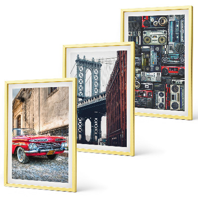 Set om 3 tavlor Gammal bilbro Brooklyn retro ljud