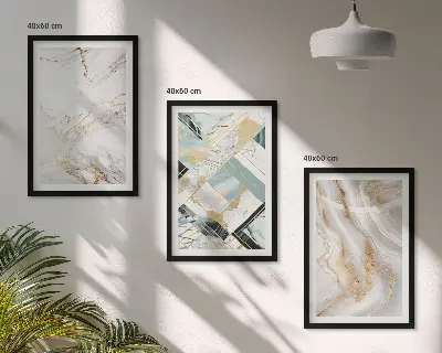 Tavelset med ramar eleganta motiv med marmormönster