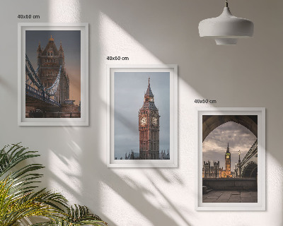 Tavelset ovanför soffa Big Ben-klockan på London Bridge