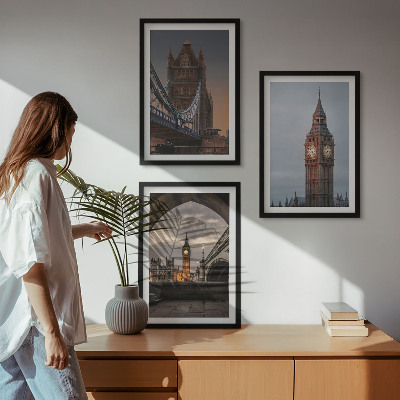 Tavelset ovanför soffa Big Ben-klockan på London Bridge