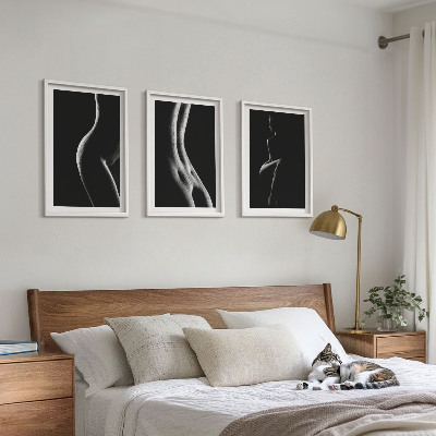 Tavelpaket med ramar Svarta och vita kvinnliga silhuetter