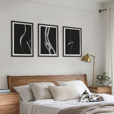 Tavelpaket med ramar Svarta och vita kvinnliga silhuetter