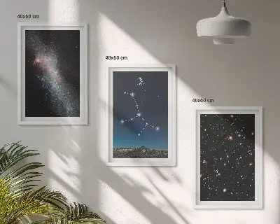 Jungfruns stjärnbild galax set med 3 tavlor