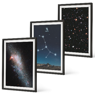 Set om 3 tavlor Jungfruns stjärnbild galax