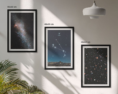 Set om 3 tavlor Kosmiska landskap av galaxer