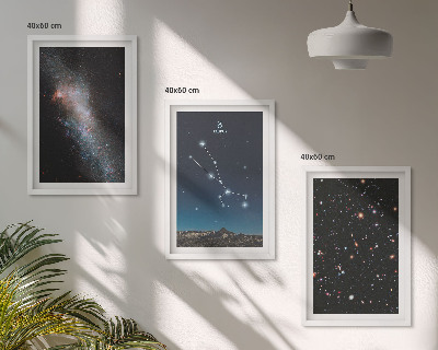 Tavelset ovanför soffa Kosmiska landskap av stjärnan Oxen