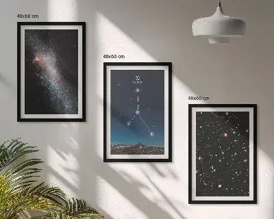 Rymdgalaxens stjärnbild Kräftan set om 3 tavlor