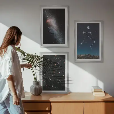 Rymdgalaxen Vågen himmel tavelset för vägg ovanför soffa