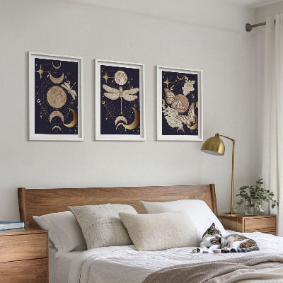 Tavelpaket med ramar Naturmotiv månblommor