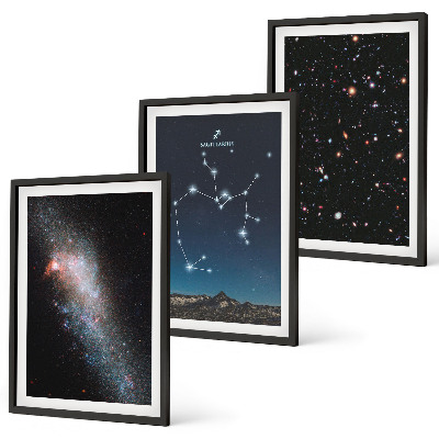 Tavelpaket med ramar Galaxer konstellationer rymden Skytten