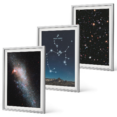 Tavelpaket med ramar Galaxer konstellationer rymden Skytten