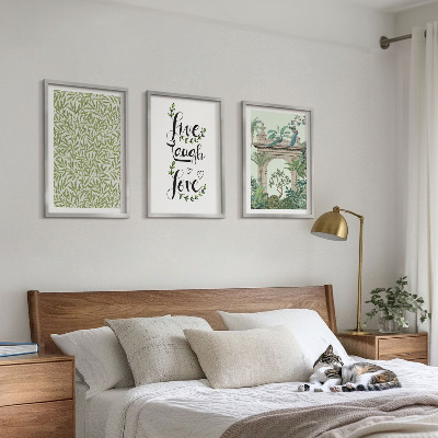 Set om 3 tavlor Gröna blad av växter arkitektur