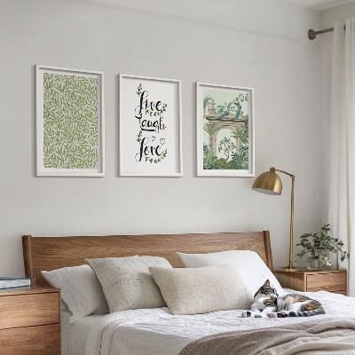 Set om 3 tavlor Gröna blad av växter arkitektur