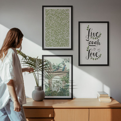 Set om 3 tavlor Gröna blad av växter arkitektur