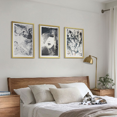 Tavelpaket med ramar Abstrakta svartvita mönster